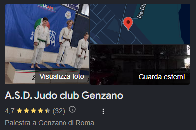 Scheda Google di A.S.D. Judo Club Genzano: valutazione 4,7 su 5 con 32 recensioni, palestra a Genzano di Roma